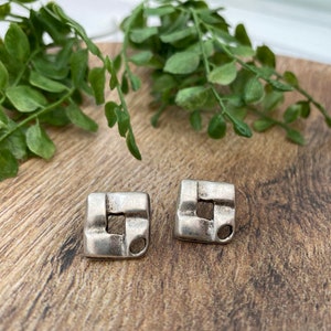 Silver Post Earring Findings Squares - MPS 14 - Earring Hardware