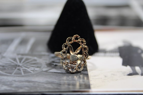 Playboy Diamond Cut 10k Solid Gold Ring and Earrin