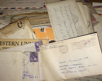 2 Vintage WW2 correspondence letter from family/couples/lovers, US navy, love letter, vintage ephemera, vintage letter,