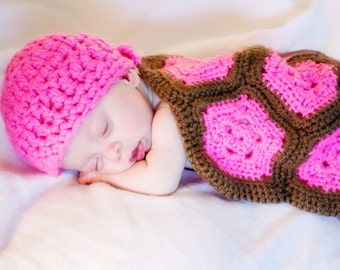 Crochet turtle photo prop pattern