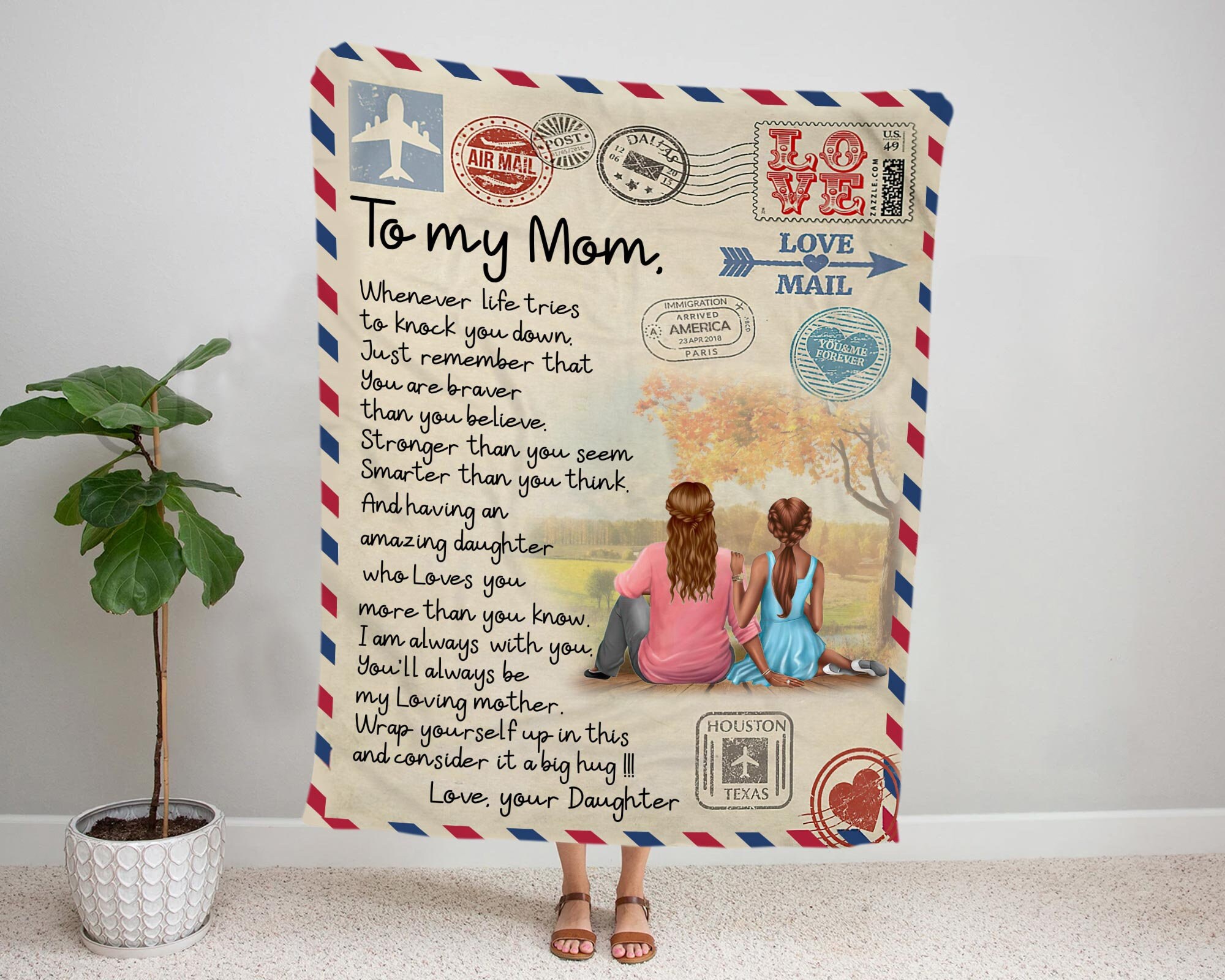 Personalized Letter To My Mom Blanket Mothers Day Blankets Etsy