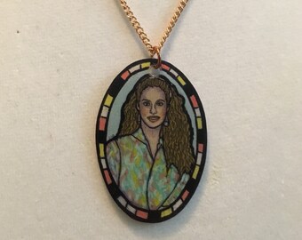 Saved By The Bell Jessie and Slater Necklace ~ ShrinkyDinks ~ Shrink Plastic ~ DeadlyDinks ~ Cute ~ Awesome ~ Fun ~ Lovers ~ High School