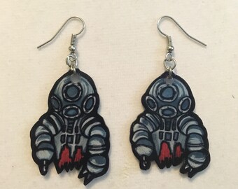 Deep Star Six Earrings! Horror! Blood! Guts! DeadlyDinks ~ Love ~ Sci-Fi ~ Cult ~ Movies ~ Jewelry ~ Awesome ~ Shrink Plastic ~ Shrinky Dink