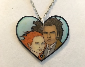 Poldark Necklace ~ Love ~ Romance ~ Shrinky Dinks ~ Shrink Plastic ~ Jewelry