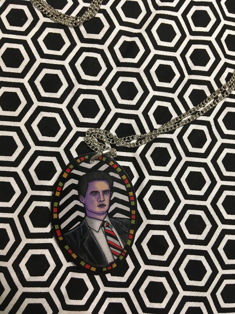 Twin Peaks ~ Dale Cooper ~ Necklace ~ Deadly Dinks ~ Shrinky Dinks ~ Shrink Plastic ~ David Lynch ~ Nightmares