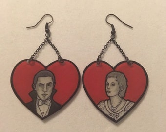 Dracula Earrings ~ Deadly Dinks ~ Vampires ~ Bela Lugosi ~ Horror Jewelry