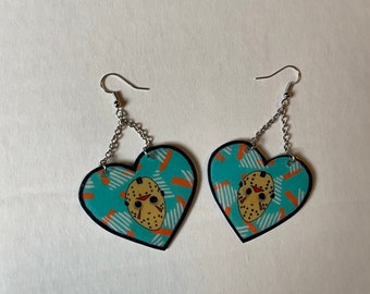 Camp Blood Earrings ~ Deadly Dinks ~ 80's ~ Jason Voorhees ~ Slasher Movies ~ Horror ~ Halloween ~ Scary ~ Spoopy