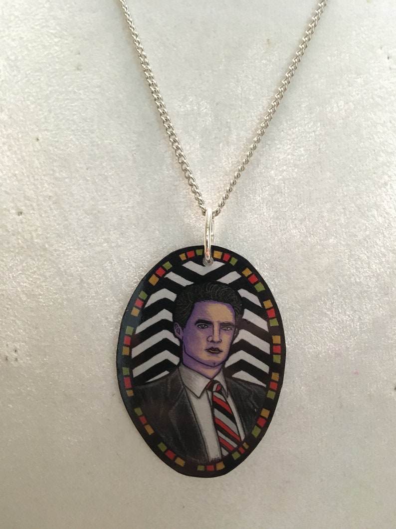 Twin Peaks ~ Dale Cooper ~ Necklace ~ Deadly Dinks ~ Shrinky Dinks ~ Shrink Plastic ~ David Lynch ~ Nightmares