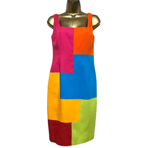 Retro Rainbow Tank Dress main image 1
