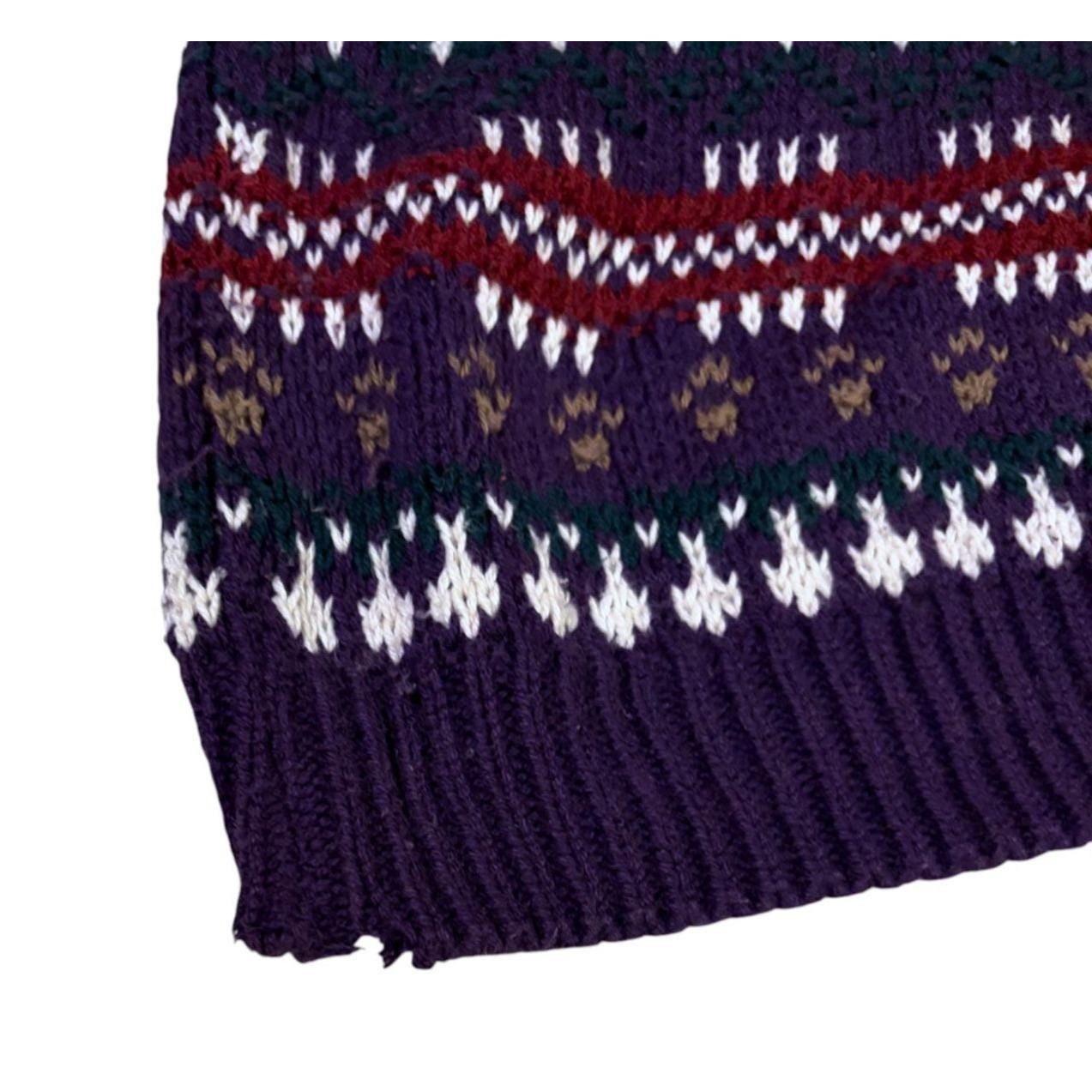 Vintage Eddie Bauer Fair Isle Sweater L Chunky Knit Cozy 100