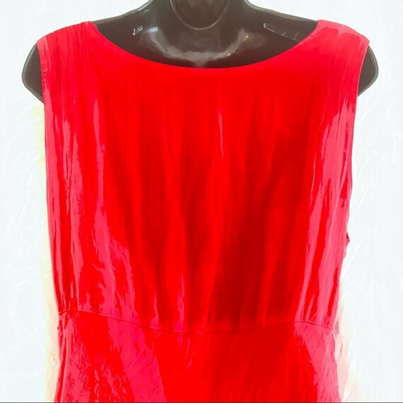 Vintage 90s Y2K 100% Silk Red Diagonal Tiered Mid… - image 5