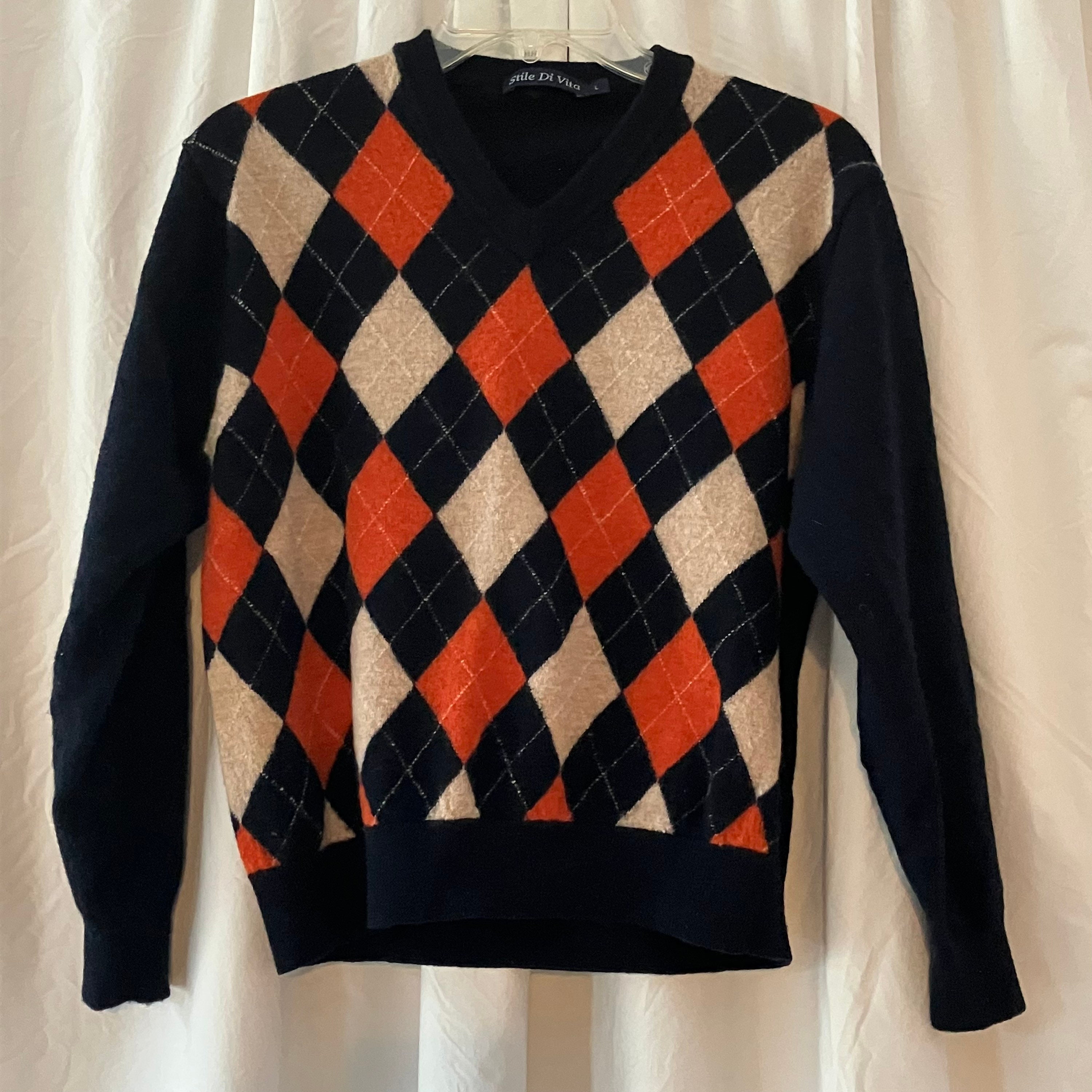 Pink Argyle Sweater - Etsy