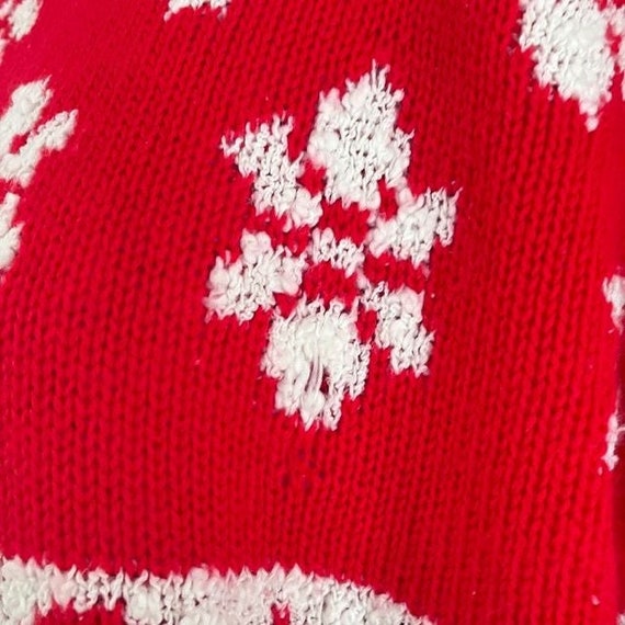 Vtg Oversize Snowflake Knit Sweater Bicentennial … - image 6