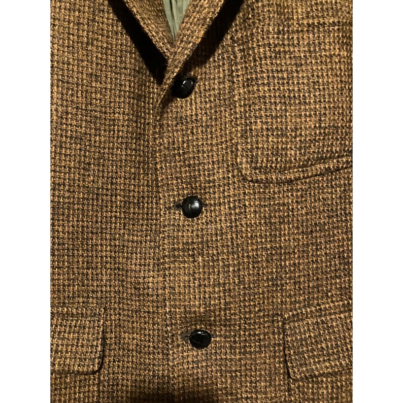Blazer Vintage J. Press En Tweed Harris Marron Clair épis Tacheté - Taille 44 Fabriqué Aux USA, Parfait état