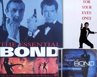Essential Bond Movie Book, Bond Music CD & Original Bond Movie Memorabilia Card