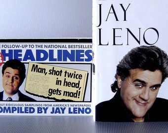 Jay Leno Books! Headlines (1990) and BONUS BOOK! Jay Leno Biography (1996)