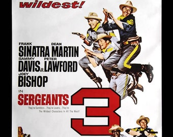 Sergeants 3 Movie Poster Reprint Starring The Rat Pack