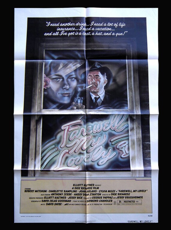 Farewell My Lovely Original Movie Poster 1975 Farewell, My Lovely Movie Poster (11 X 17