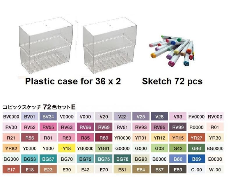 Copic Sketch Marker Pen 72 Color Markers Set E Japan Free Express Shipping