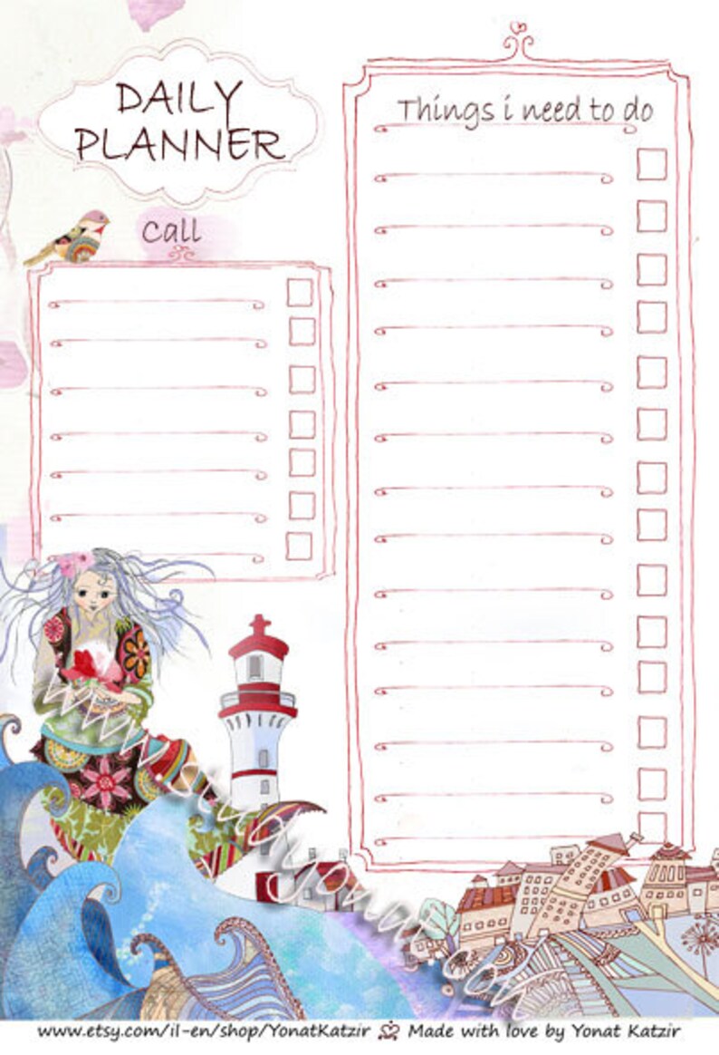 Daily Planner Printable Printable Daily Plan Printable Daily Schedule 