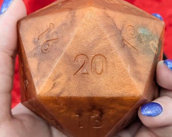 D20 Soap on a Rope Copper with Polyhedral Dice Set, Loot Soap, Tabletop RPG Gifts