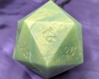 D20 Soap on a Rope Evergreen with Polyhedral Dice Set, Loot Soap, Tabletop RPG Gifts