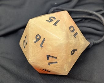 D20 Soap on a Rope Sandstone and Black with Polyhedral Dice Set