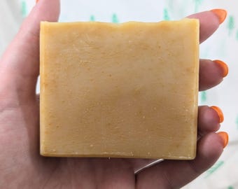 Exfoliating Lemon Peel Bar Soap, 4 oz,  Self Care, Handsoap, Herbal Soap, Lemon Essential Oil