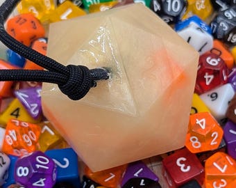 D20 Soap on a Rope Sandstone with Polyhedral Dice Set, Loot Soap, Tabletop RPG Gifts