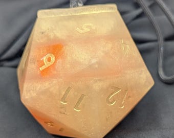 D20 Soap on a Rope Sandstone and Gold with Polyhedral Dice Set