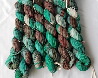 Hilo 100% algodón - Teñido a mano - Jaspeado - 50 g "Bosque Prospero"