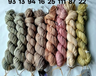 Hilo de algodón terroso - Teñido a mano DK - 50 g
