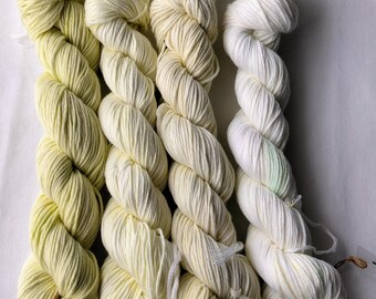 Pale Green Cotton Yarn - Hand dyed DK - 50g