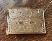 Vintage Mens Womens Brass Budweiser Bud Beer Belt Buckle Country Western