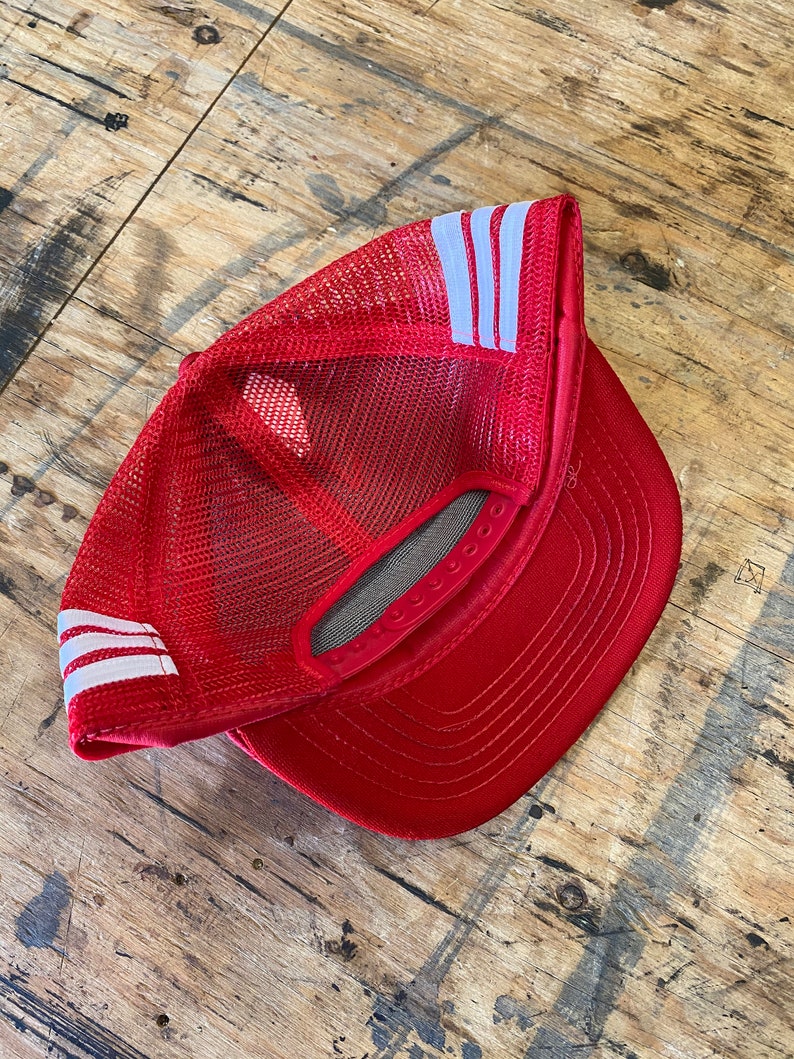 Vintage Reno Nevada National Championship Air Races Red Satin Trucker Hat Used USA Made 1986