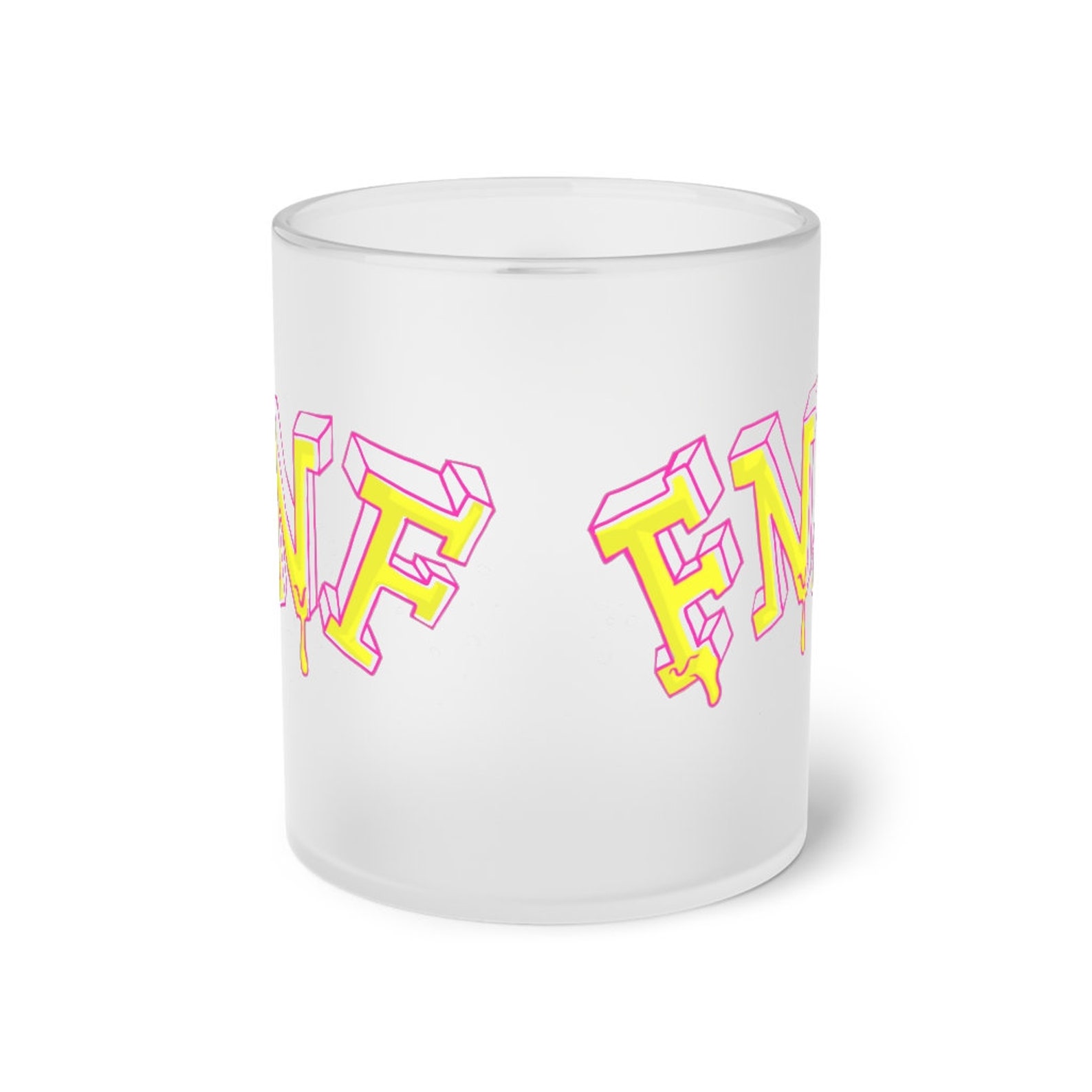 FNF Frosted Glass Mug Etsy Ireland