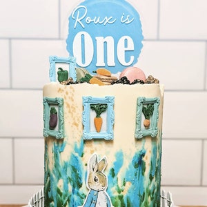 Gâteau en acrylique personnalisé, Topper transparent peint à la main, Toute occasion, anniversaire, anniversaire, mariage, baby shower, image 1