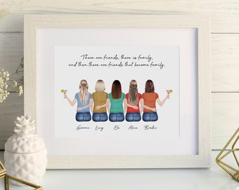 Best Friend Group Print, Build your own besties, Custom Print, Keepsake Gift, Birthday Gift,  Friendship Group, Mates, Besties, Friends