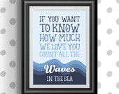 Count all the waves in the sea - Nursery Print, Baby or Children's Room Decor