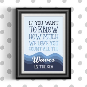 Count all the waves in the sea - Nursery Print, Baby or Children&#39;s Room Decor