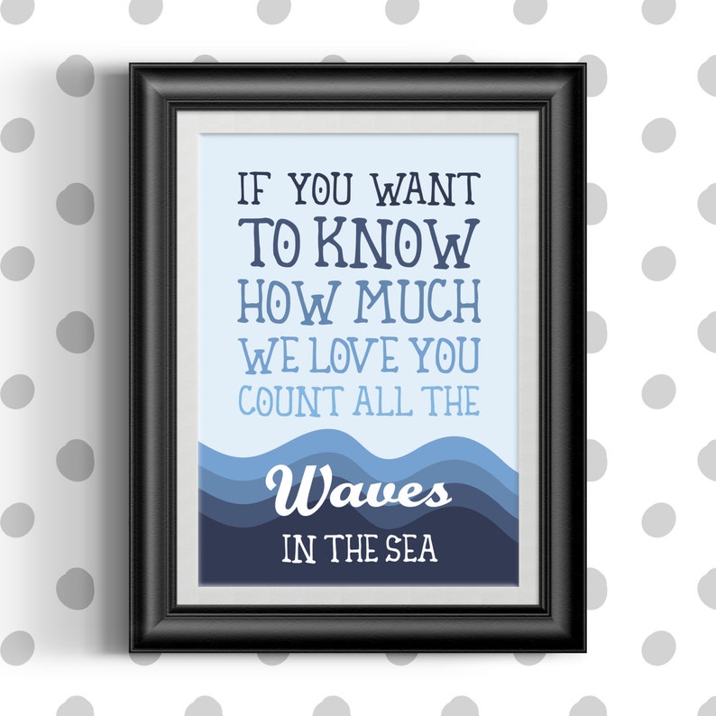 Count all the waves in the sea Nursery Print, Baby or Children's Room Decor image 1