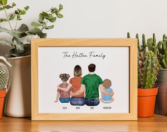 Personalised Family print, Build your own family, Custom Print, Keepsake Gift, housewarming Gift, Birthday Gift,  Family portrait,