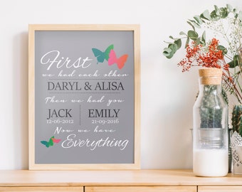First we had each other... Print, Personalised, Personalized, Custom, Family, Marriage, Kids, Children, Decor, Christmas Gift