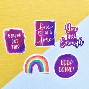 Adesivos de positividade, adesivos recortados, adesivos de vinil fosco, adesivos para laptop, adesivos para diário, adesivos para planejador, citações positivas