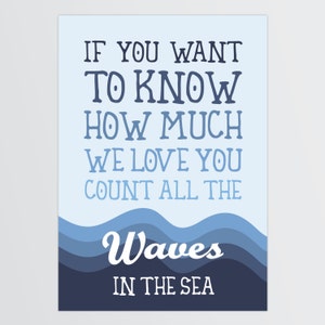 Count all the waves in the sea Nursery Print, Baby or Children's Room Decor image 2