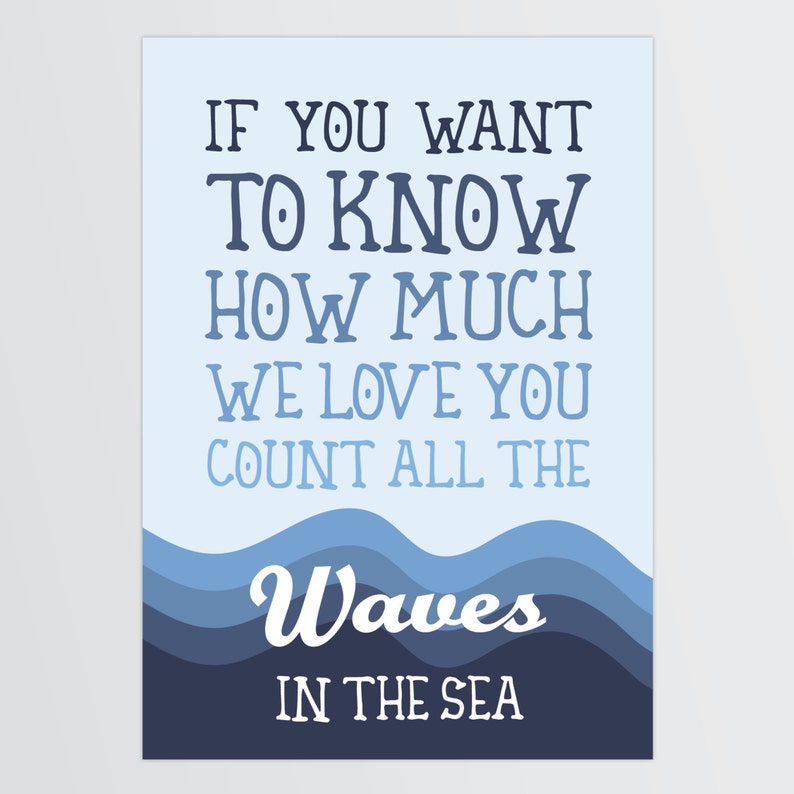 Count all the waves in the sea Nursery Print, Baby or Children's Room Decor image 2