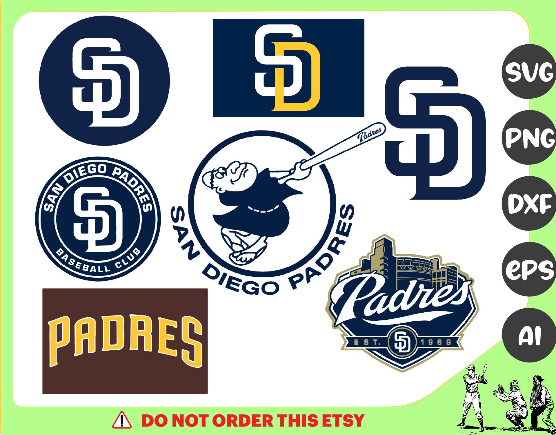 Sandiegopadressvg Clipart Bundle Cutting File Sport Svg Etsy