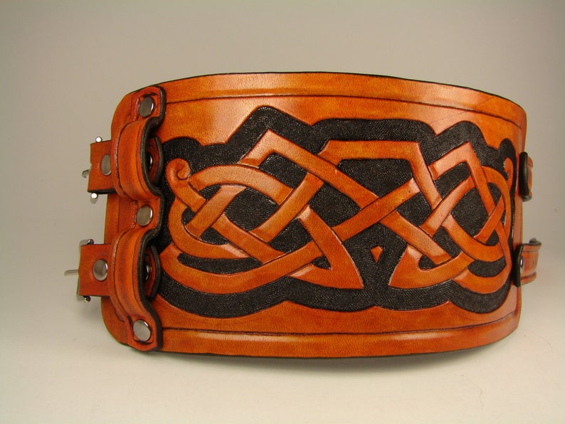 Custom celtic knot leather cuff celtic bracelets leather Etsy