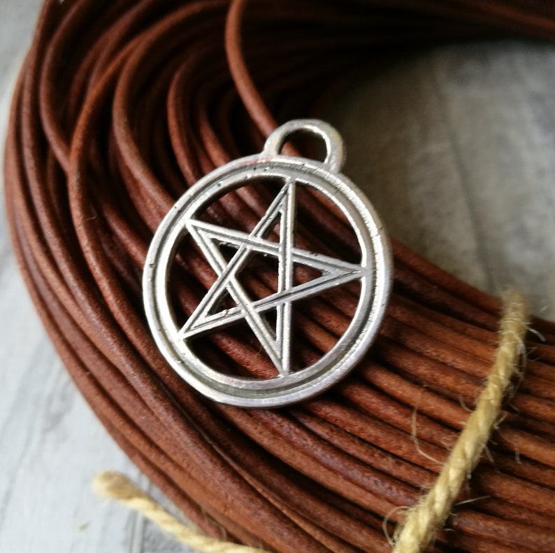Pentagram pentacle pendant wiccan necklace silver pentagram Etsy