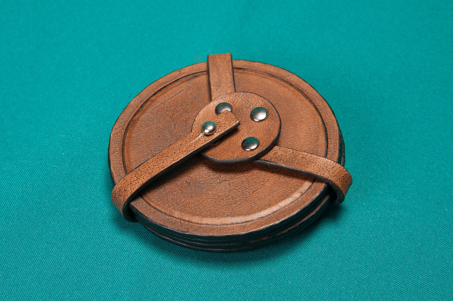 Round Leather Coasters Leather Coaster Set of Coasters Etsy